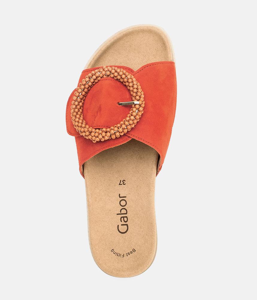 Gabor Stylish Pumpkin Orange Suede Mule Sandals