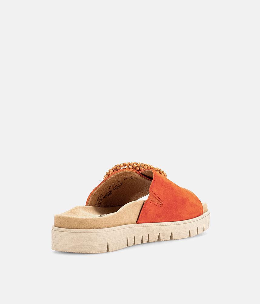 Gabor Stylish Pumpkin Orange Suede Mule Sandals