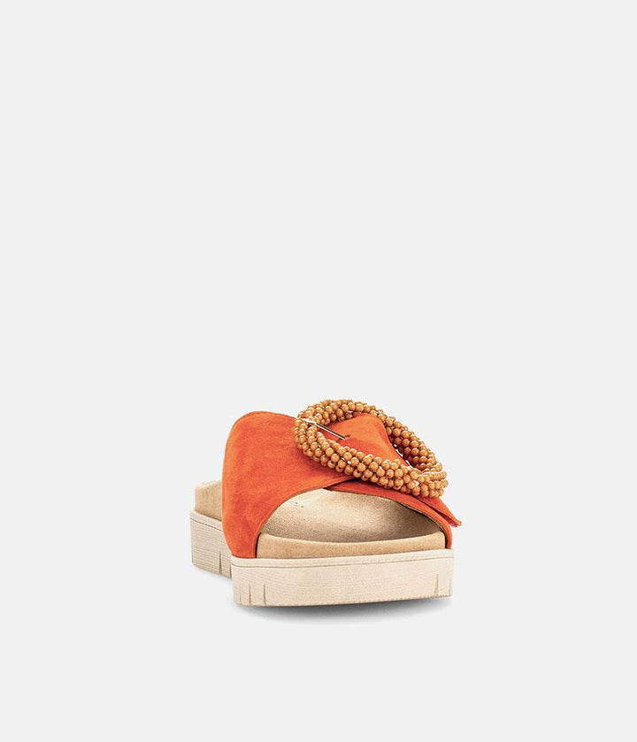 Gabor Stylish Pumpkin Orange Suede Mule Sandals