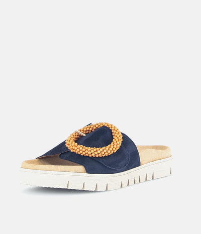 Gabor Stylish Navy Suede Mule Sandals