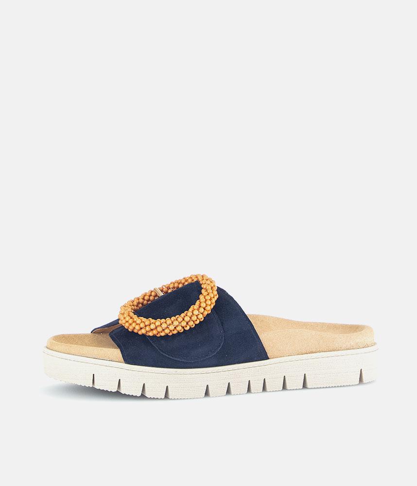 Gabor Stylish Navy Suede Mule Sandals