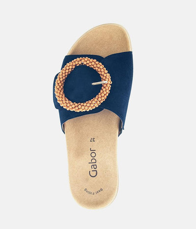 Gabor Stylish Navy Suede Mule Sandals