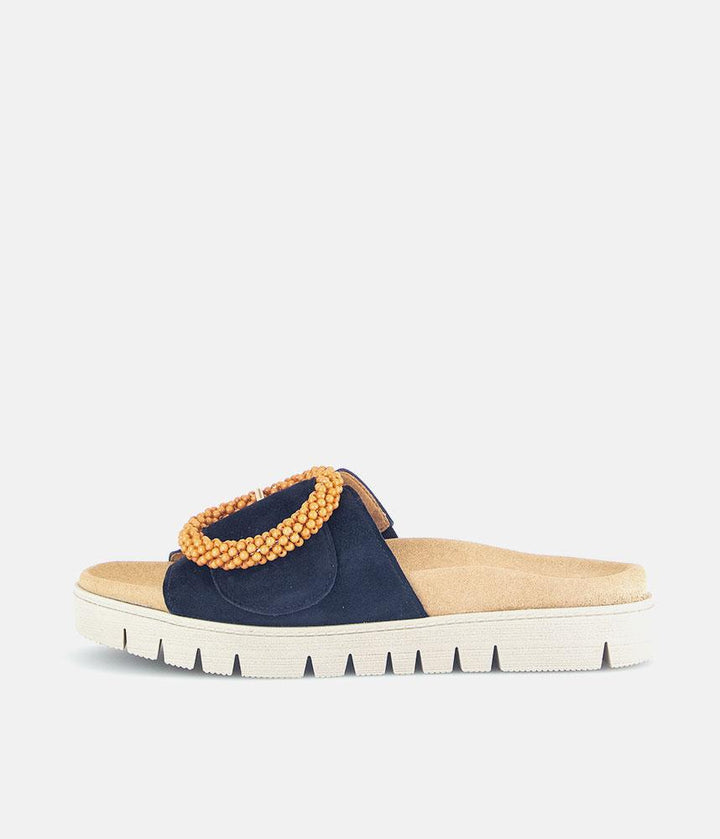 Gabor Stylish Navy Suede Mule Sandals