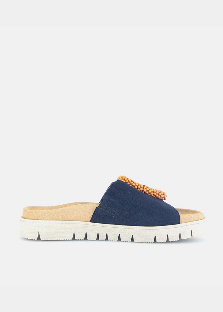 Gabor Stylish Navy Suede Mule Sandals