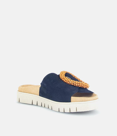 Gabor Stylish Navy Suede Mule Sandals