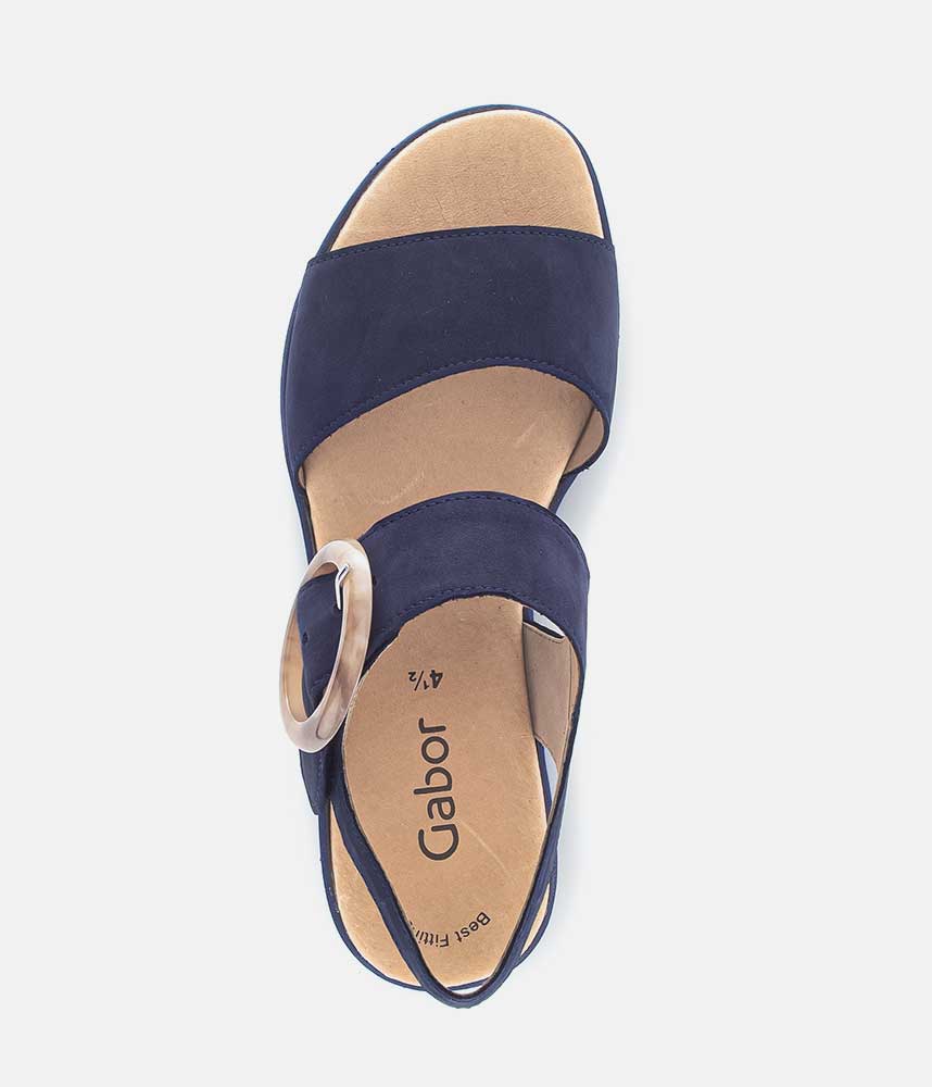 Gabor Stylish Navy Wedge Sandals