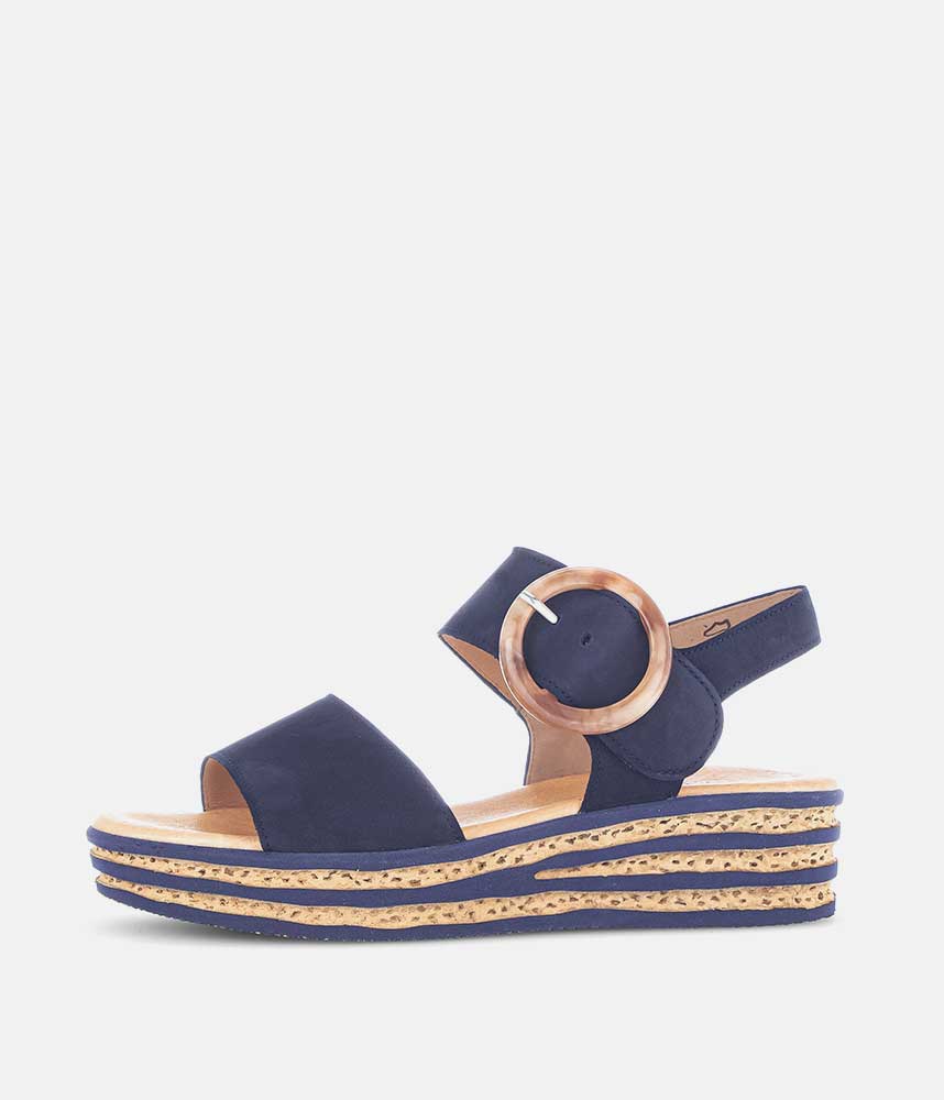 Gabor Stylish Navy Wedge Sandals