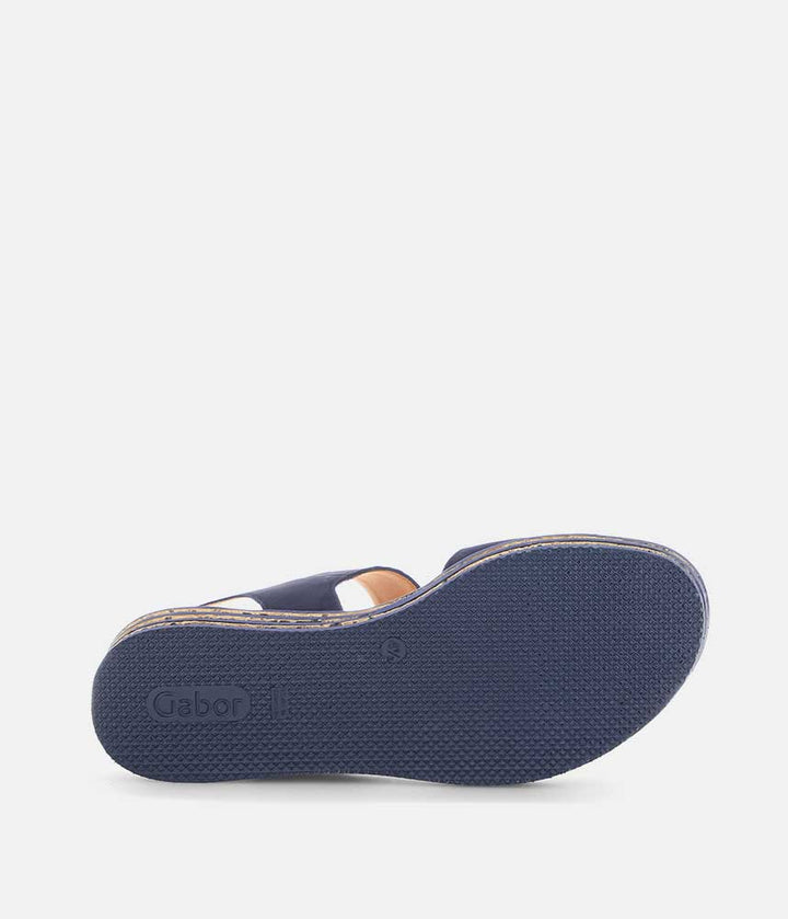 Gabor Stylish Navy Wedge Sandals