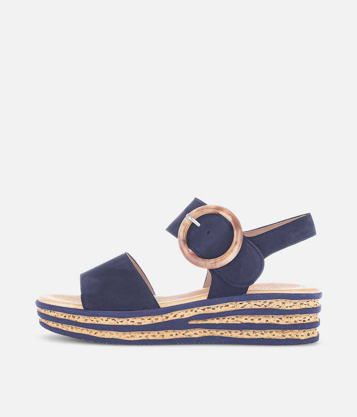 Gabor Stylish Navy Wedge Sandals