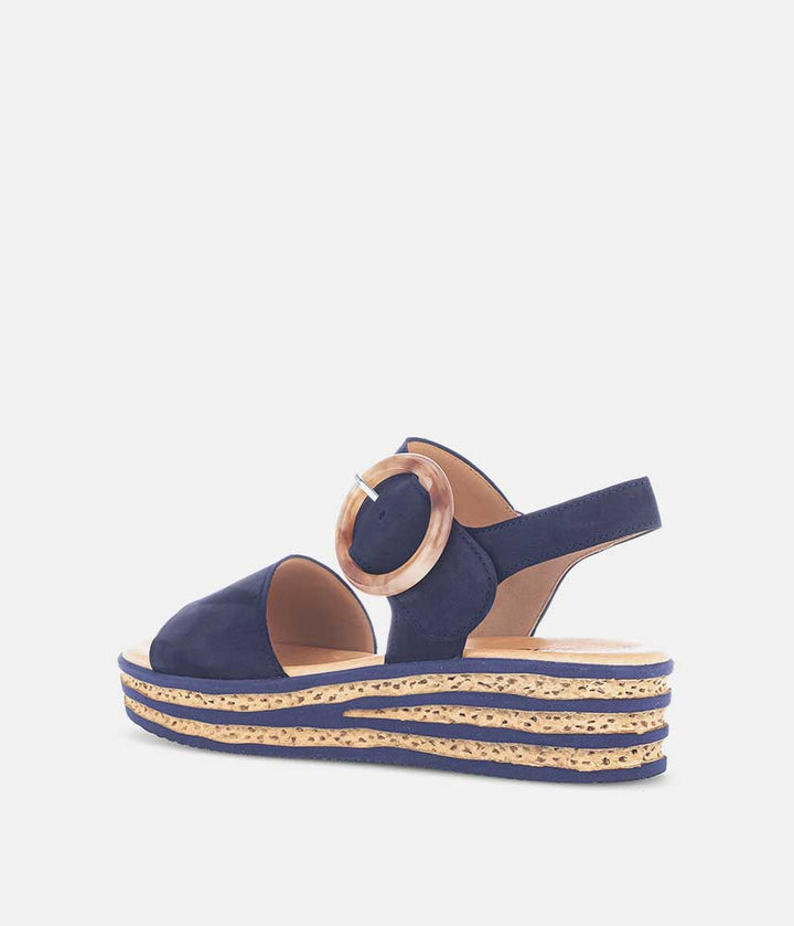 Gabor Stylish Navy Wedge Sandals