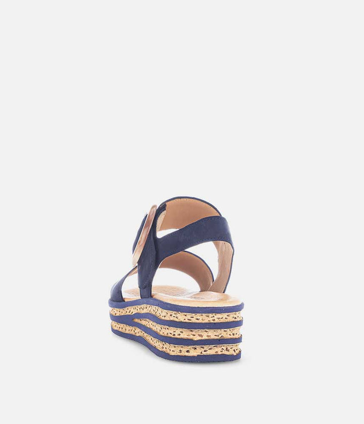 Gabor Stylish Navy Wedge Sandals