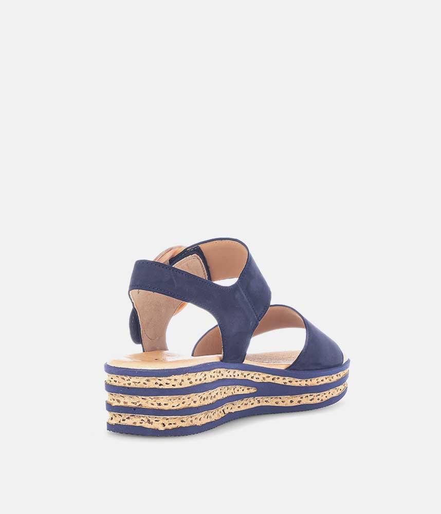 Gabor Stylish Navy Wedge Sandals