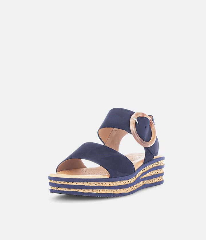 Gabor Stylish Navy Wedge Sandals