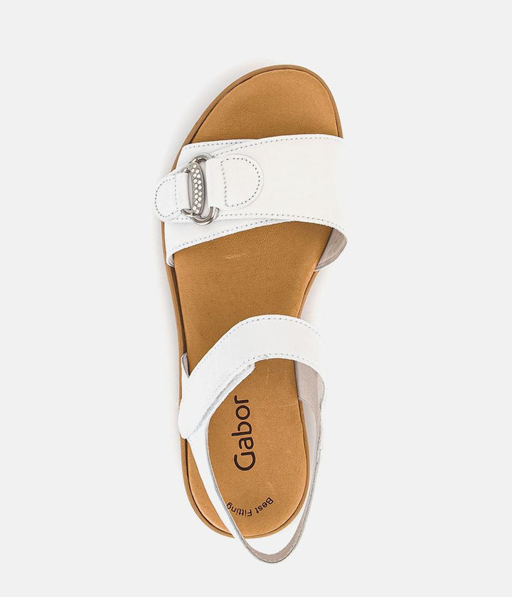 Gabor Stylish White Leather Wedge Sandals