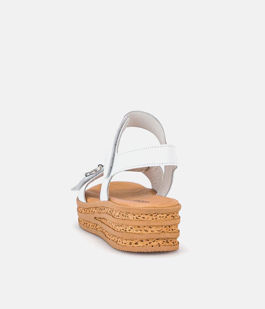 Gabor Stylish White Leather Wedge Sandals