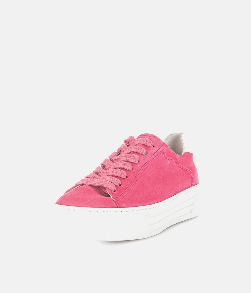 Gabor Trendy Pink Suede Platform Trainers