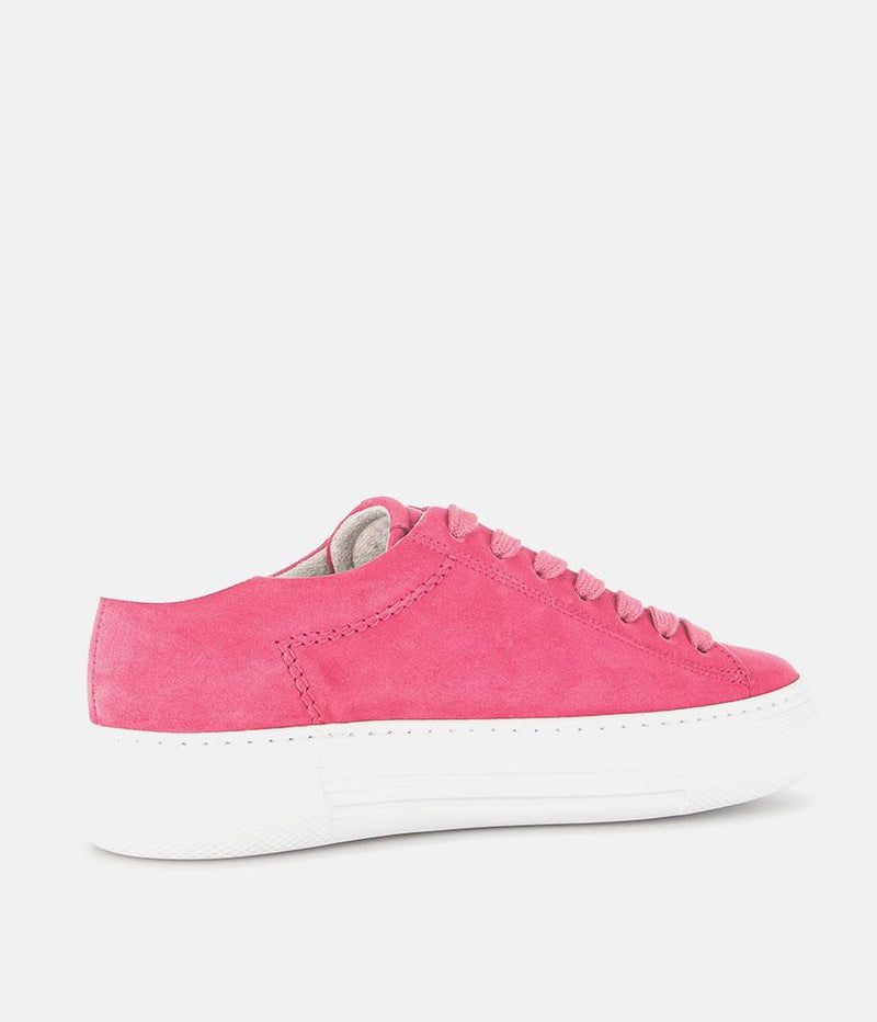 Gabor Trendy Pink Suede Platform Trainers