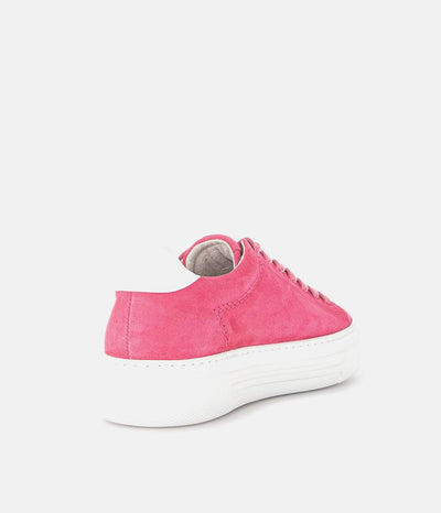 Gabor Trendy Pink Suede Platform Trainers