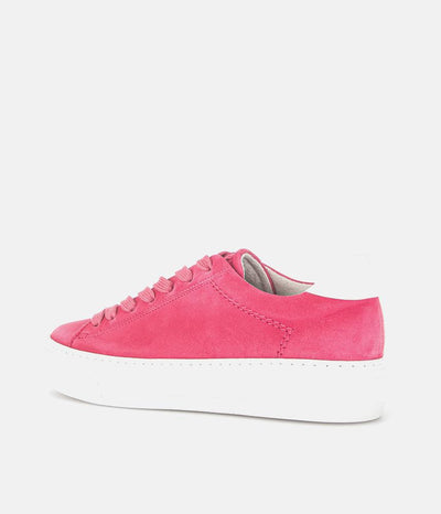 Gabor Trendy Pink Suede Platform Trainers