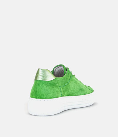 Gabor Trendy Green Suede Platform Trainers