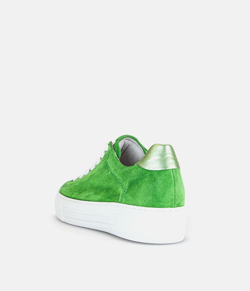 Gabor Trendy Green Suede Platform Trainers