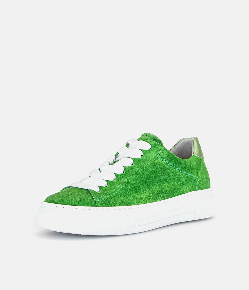 Gabor Trendy Green Suede Platform Trainers