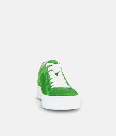 Gabor Trendy Green Suede Platform Trainers