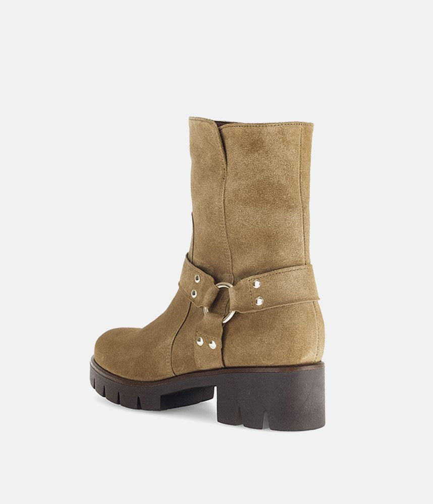 Gabor Fashionable Mocca Biker Style Ankle Boots