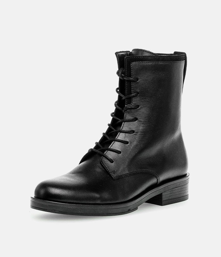 Gabor Classic Black Leather Ankle Boots