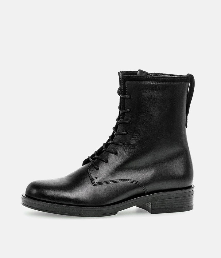 Gabor Classic Black Leather Ankle Boots