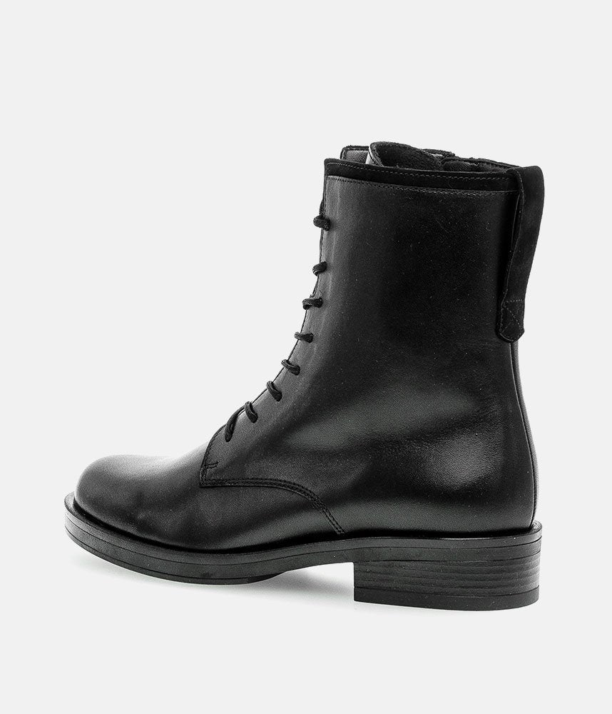 Gabor Classic Black Leather Ankle Boots