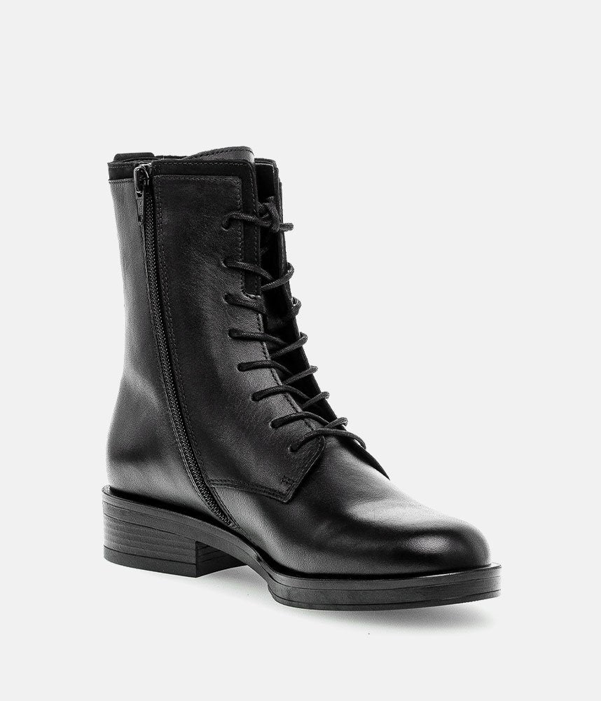 Gabor Classic Black Leather Ankle Boots