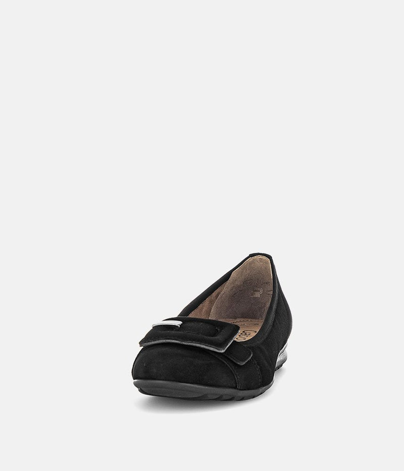 Gabor Plush Black Suede Flats