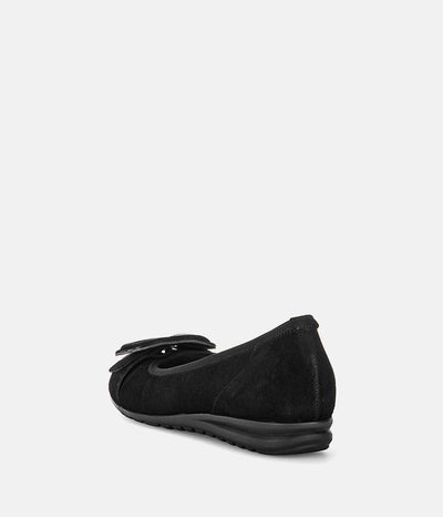 Gabor Plush Black Suede Flats