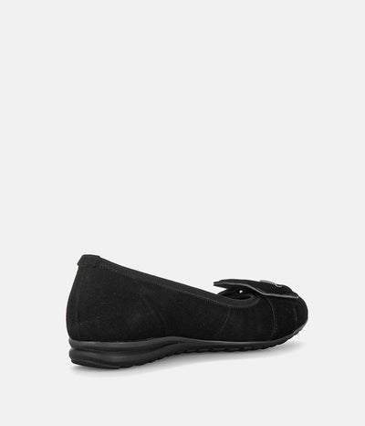 Gabor Plush Black Suede Flats