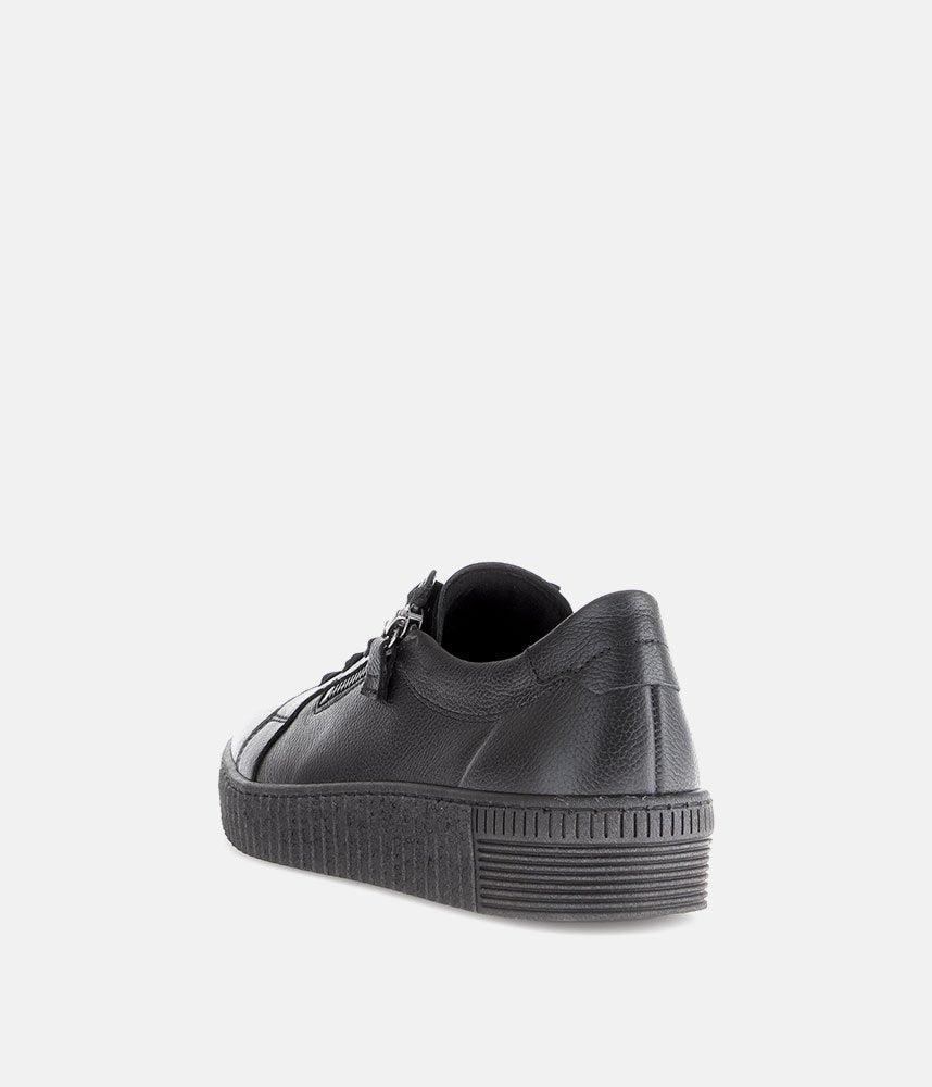 Gabor Low Top Black Leather Sneaker