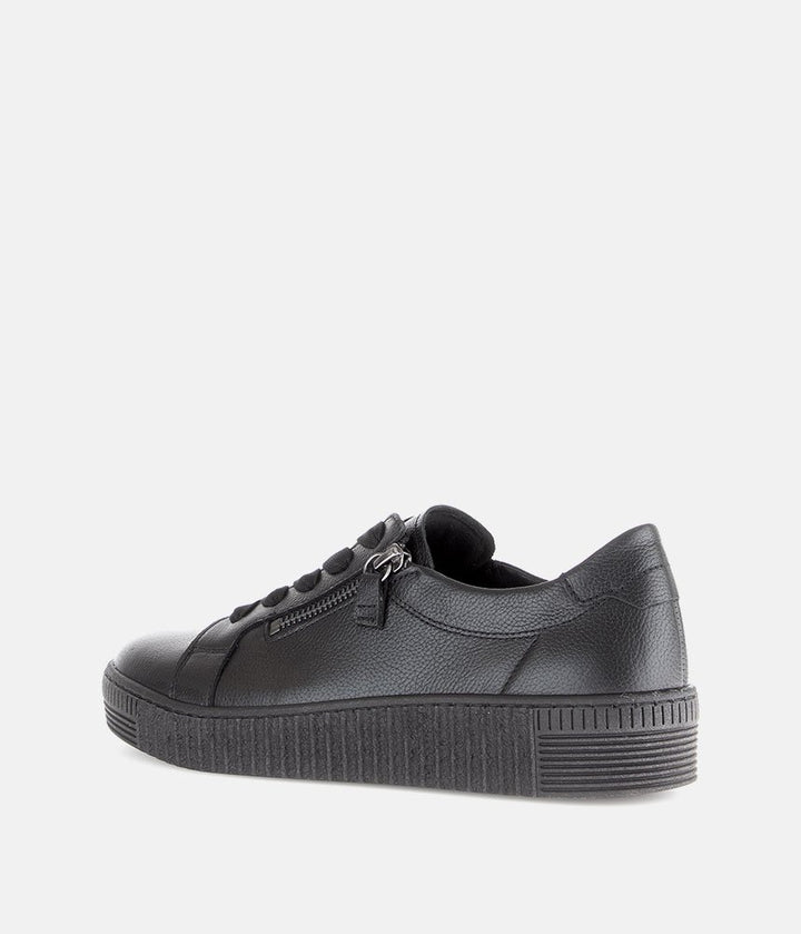 Gabor Low Top Black Leather Sneaker