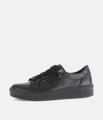 Gabor Low Top Black Leather Sneaker