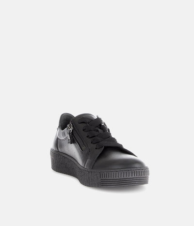 Gabor Low Top Black Leather Sneaker