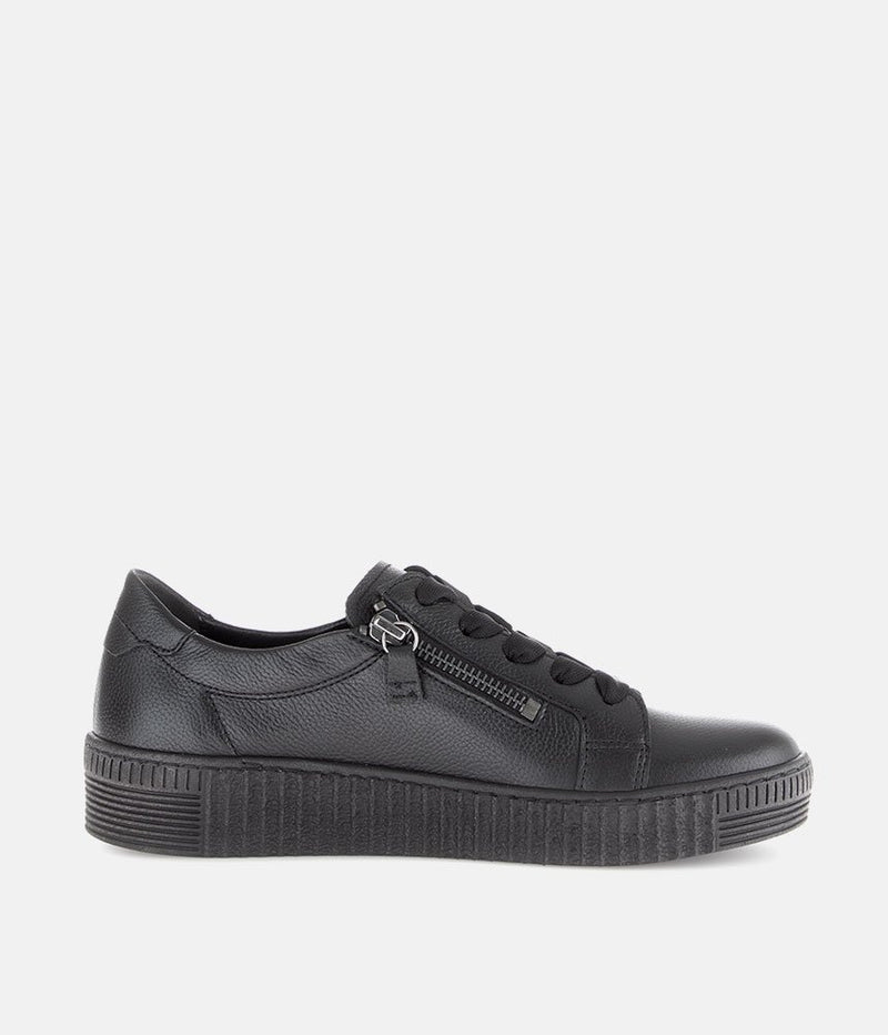 Gabor Low Top Black Leather Sneaker