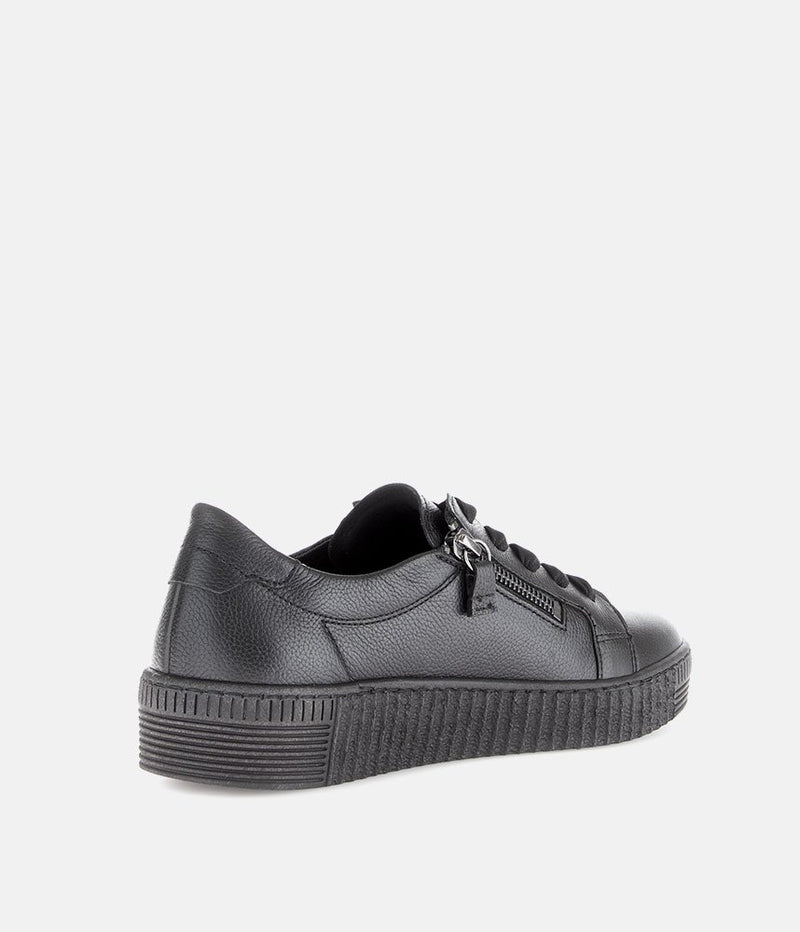 Gabor Low Top Black Leather Sneaker