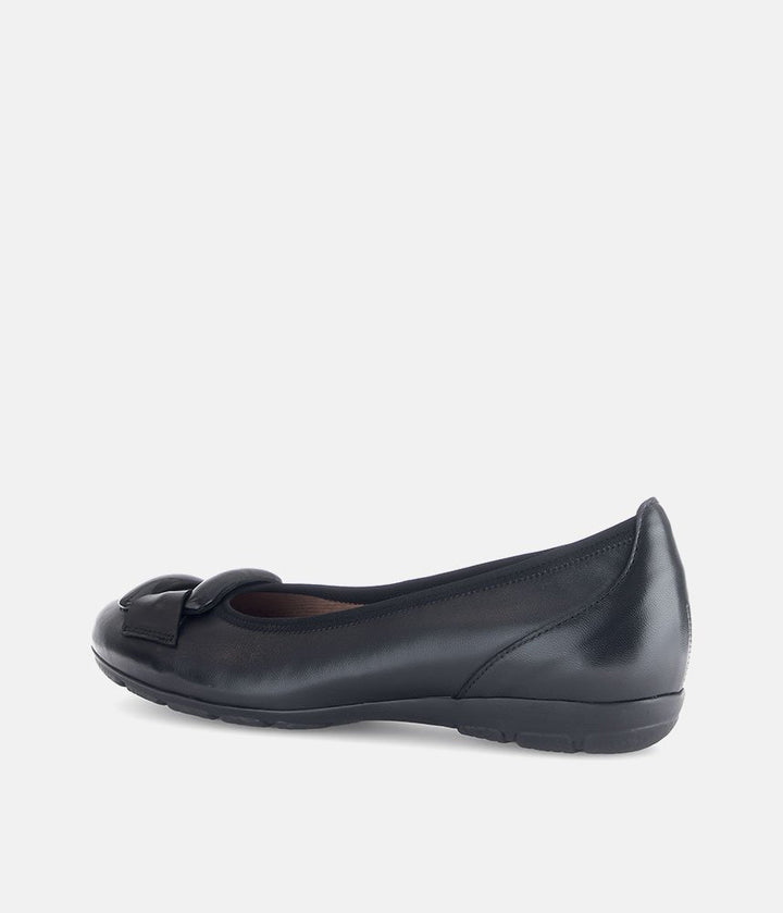 Gabor Stylish Black Buckle Flats