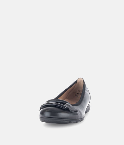 Gabor Stylish Black Buckle Flats