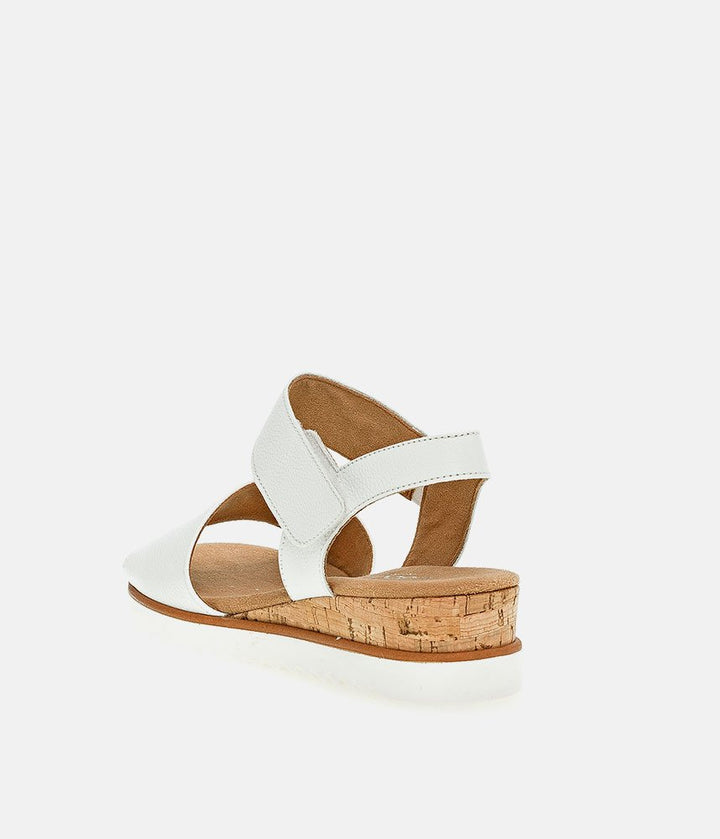 Gabor Stylish White Leather Wedge Sandals