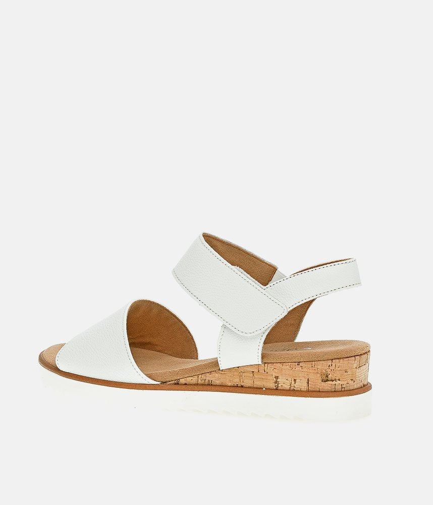 Gabor Stylish White Leather Wedge Sandals