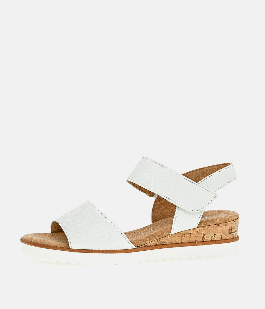 Gabor Stylish White Leather Wedge Sandals