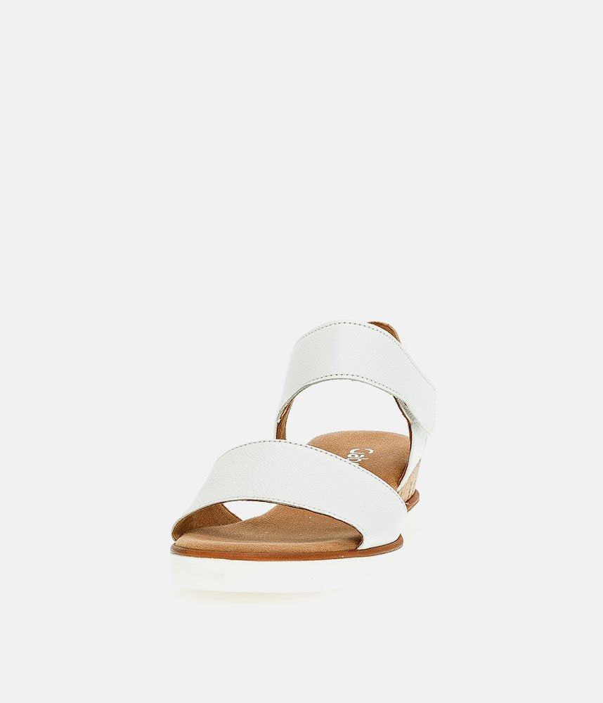 Gabor Stylish White Leather Wedge Sandals