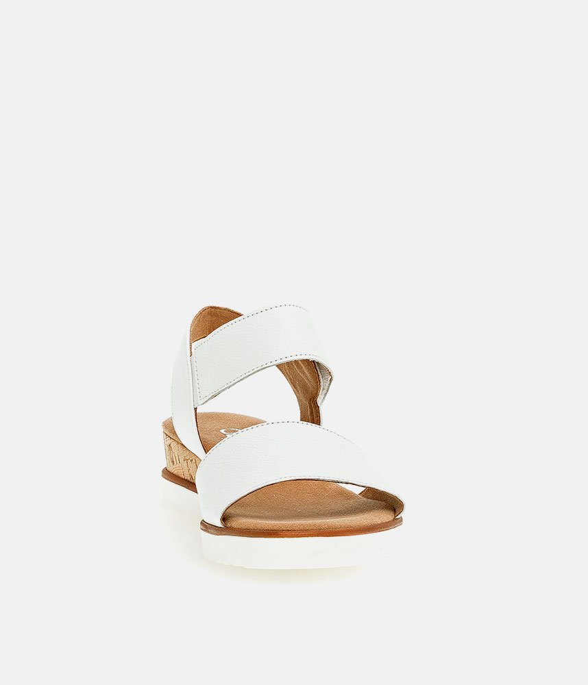 Gabor Stylish White Leather Wedge Sandals