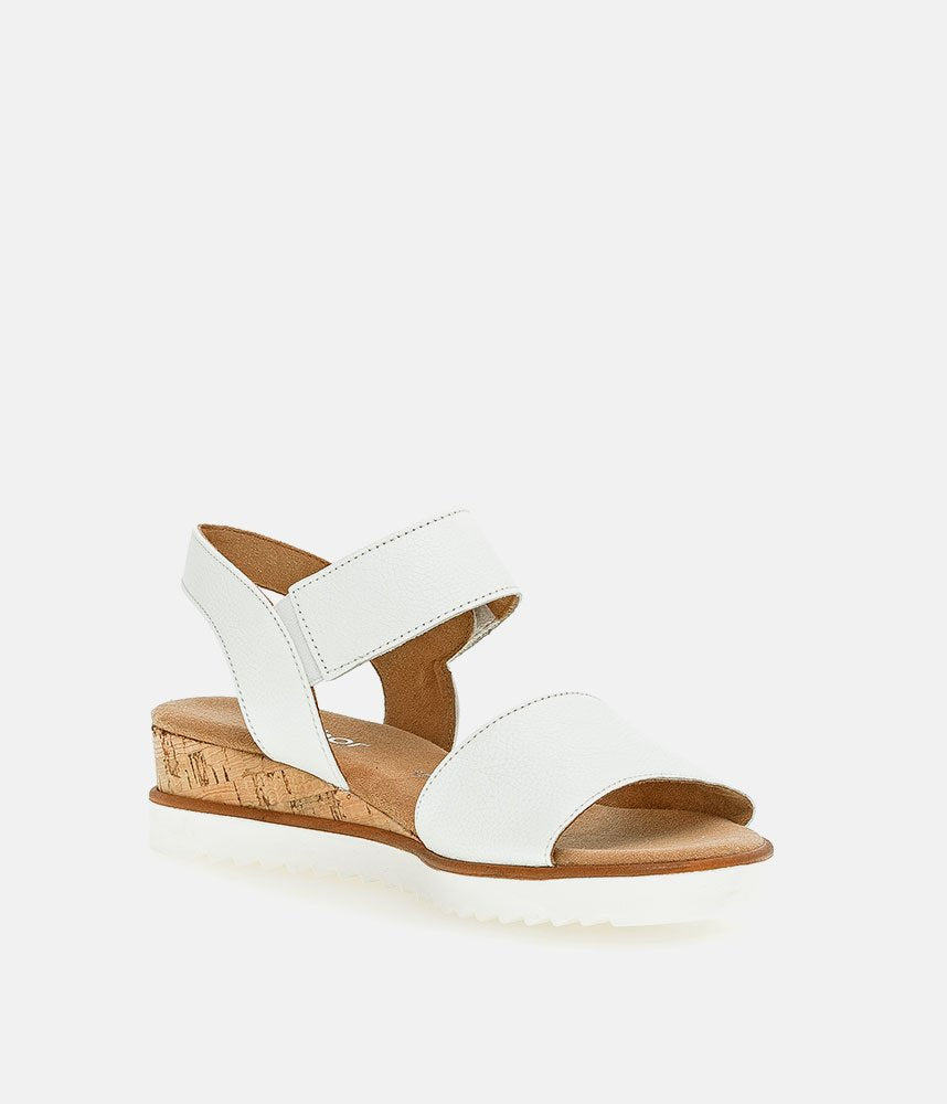 Gabor Stylish White Leather Wedge Sandals