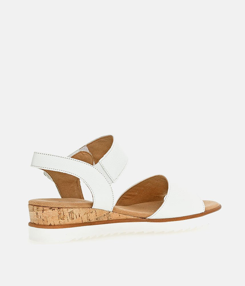 Gabor Stylish White Leather Wedge Sandals